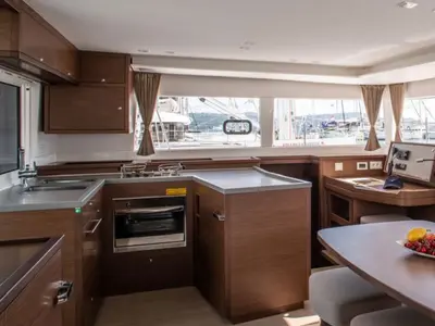 Galley of Gecko, a Lagoon 450 S catamaran at Punat, Croatia