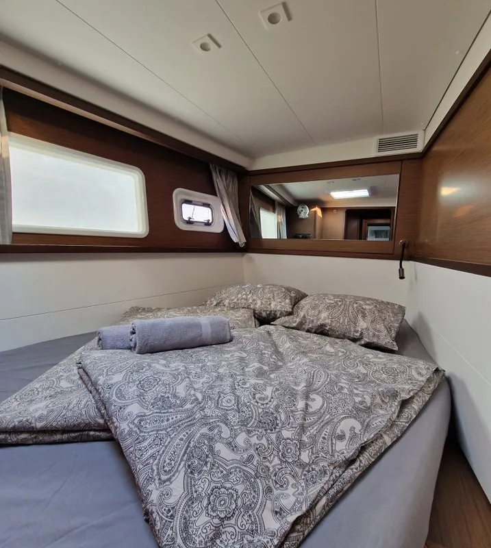 Cabin on Gecko, a Lagoon 450 S catamaran at Punat, Croatia