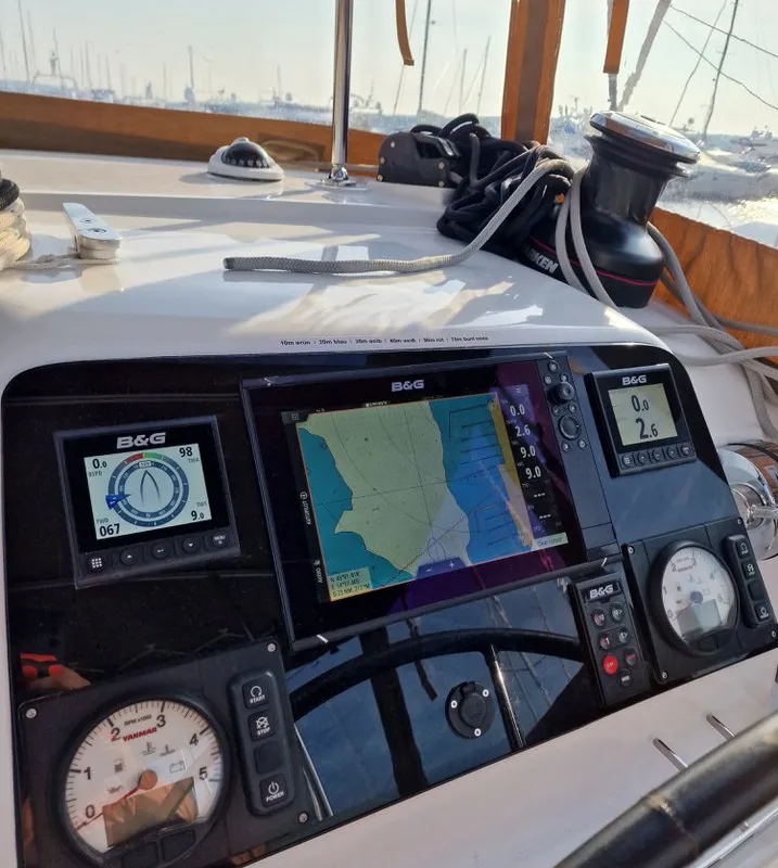 Cockpit of Gecko, a Lagoon 450 S catamaran at Punat, Croatia