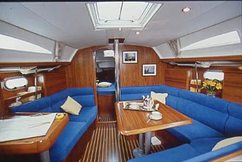 Salon of Naias, a Jeanneau Sun Odyssey 37 sailboat at Athens, Greece