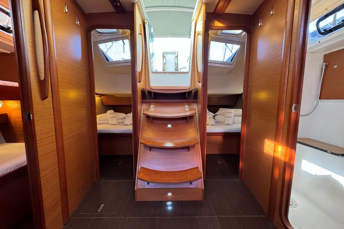 Cabin on Levan, a Dufour 430 GL sailboat at Grad Pula, Croatia