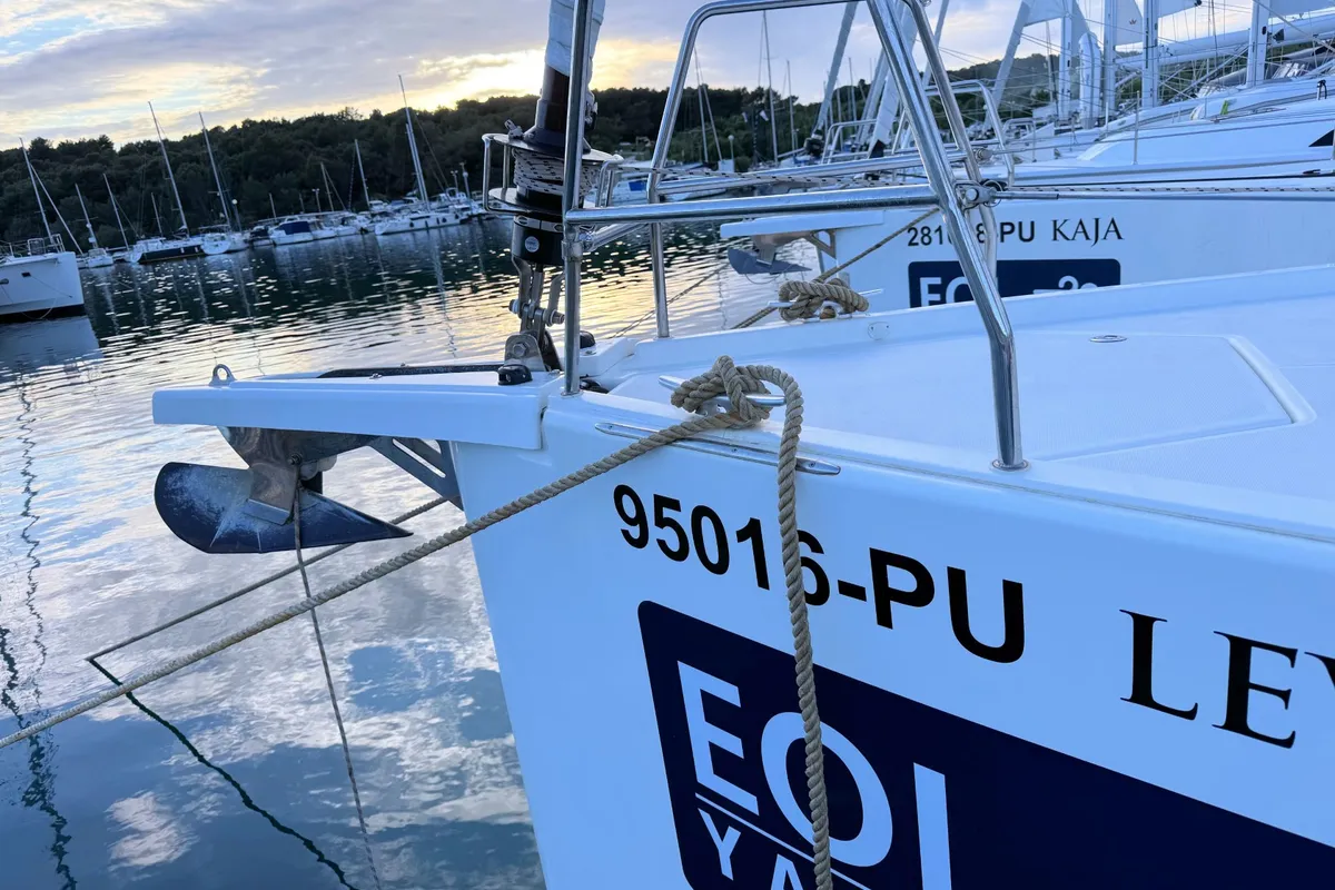 Exterior view of Levan, a Dufour 430 GL sailboat at Grad Pula, Croatia