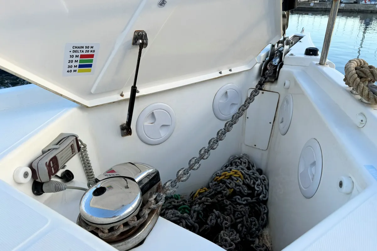 Exterior view of Levan, a Dufour 430 GL sailboat at Grad Pula, Croatia
