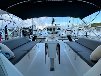 Deck of Levan, a Dufour 430 GL sailboat at Grad Pula, Croatia