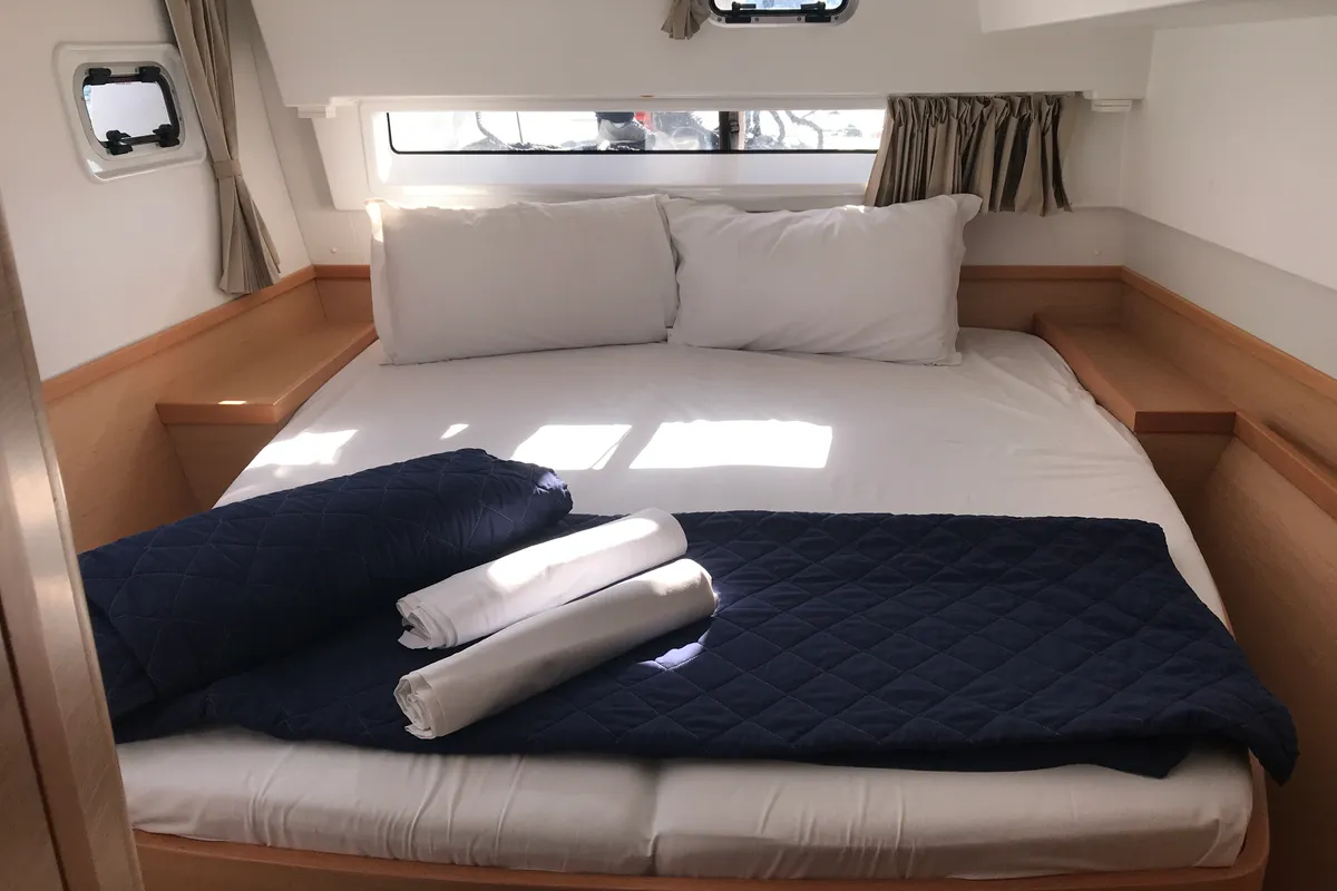 Cabin on Benetnash II, a Lagoon 42 catamaran at St. George's, Grenada