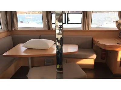 Salon of Benetnash II, a Lagoon 42 catamaran at St. George's, Grenada