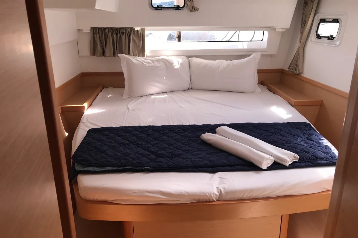 Cabin on Benetnash II, a Lagoon 42 catamaran at St. George's, Grenada