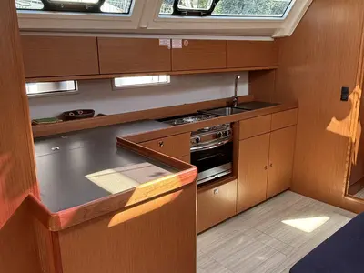 Galley of Emma, a Bavaria Cruiser 46 sailboat at Pula, Croatia