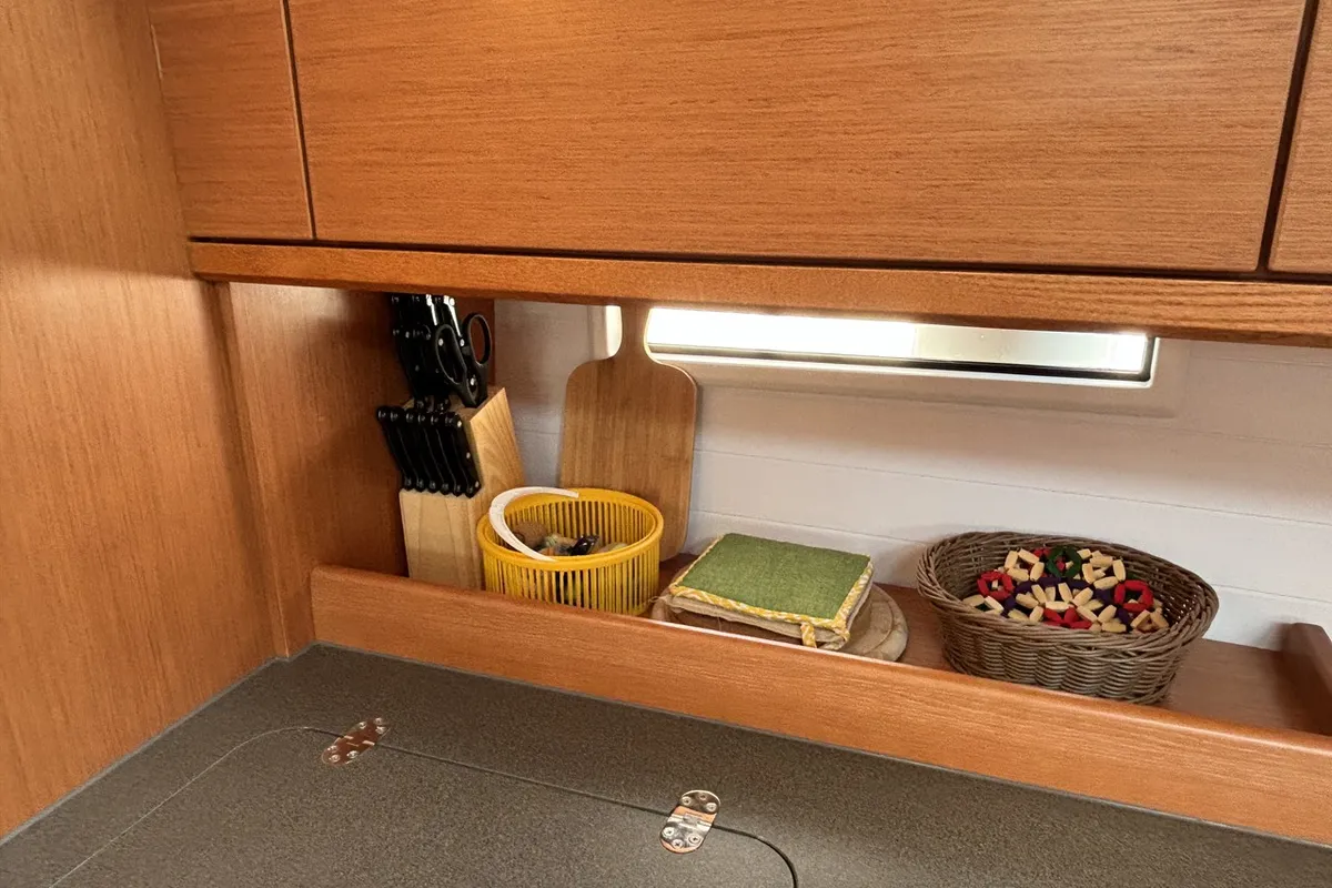 Galley of Emma, a Bavaria Cruiser 46 sailboat at Pula, Croatia