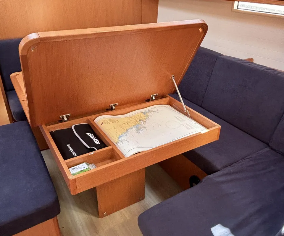 Salon of Emma, a Bavaria Cruiser 46 sailboat at Pula, Croatia