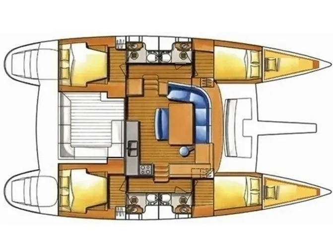Floor plan of Providence, a Lagoon 410 S2 catamaran at Pointe-à-Pitre, France