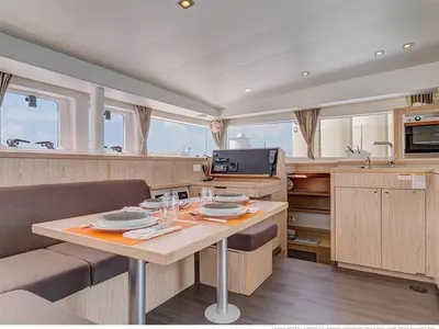 Salon of Providence, a Lagoon 410 S2 catamaran at Pointe-à-Pitre, France