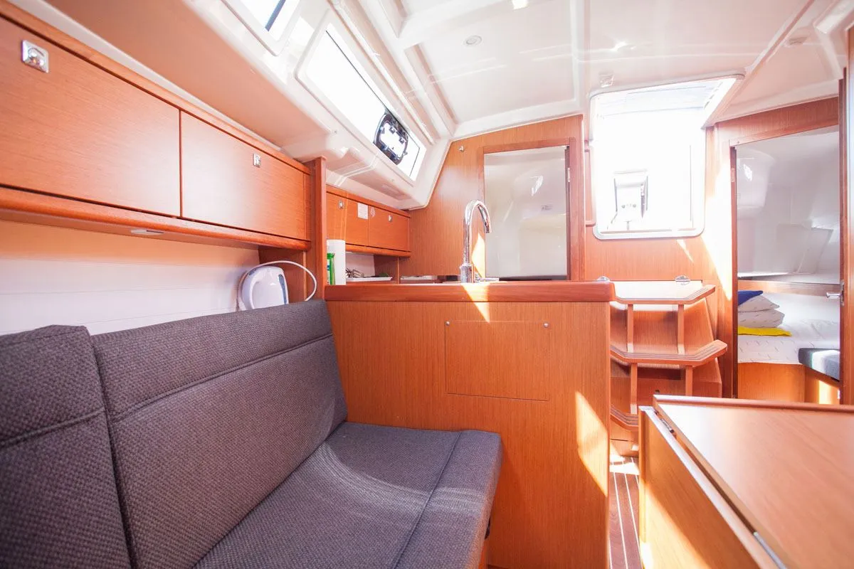Salon of Take Five, a Bavaria Cruiser 34 sailboat at Dubrovnik, Croatia
