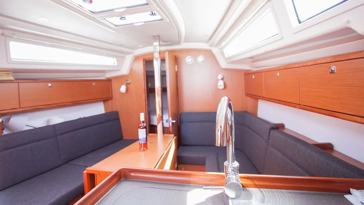 Salon of Take Five, a Bavaria Cruiser 34 sailboat at Dubrovnik, Croatia