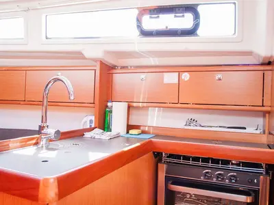 Cabin on Take Five, a Bavaria Cruiser 34 sailboat at Dubrovnik, Croatia