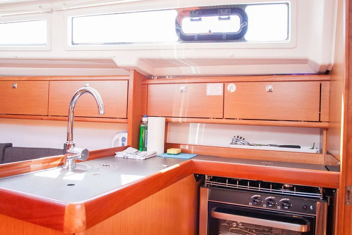 Cabin on Take Five, a Bavaria Cruiser 34 sailboat at Dubrovnik, Croatia