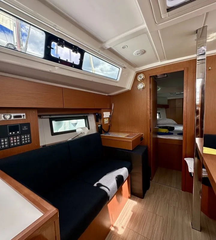 Salon of Surf Point, a Bavaria C38 sailboat at Split, Croatia