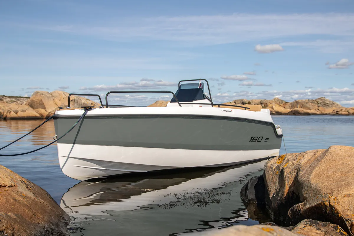 Exterior view of Alia, a Gulet Compass 160e motorboat at Alyki, Greece