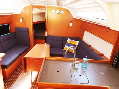 Salon of Smiley, a Bavaria Cruiser 37 sailboat at Split, Croatia