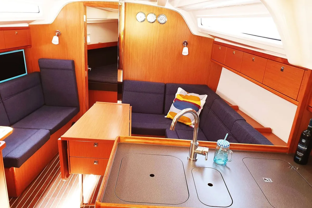 Salon of Smiley, a Bavaria Cruiser 37 sailboat at Split, Croatia