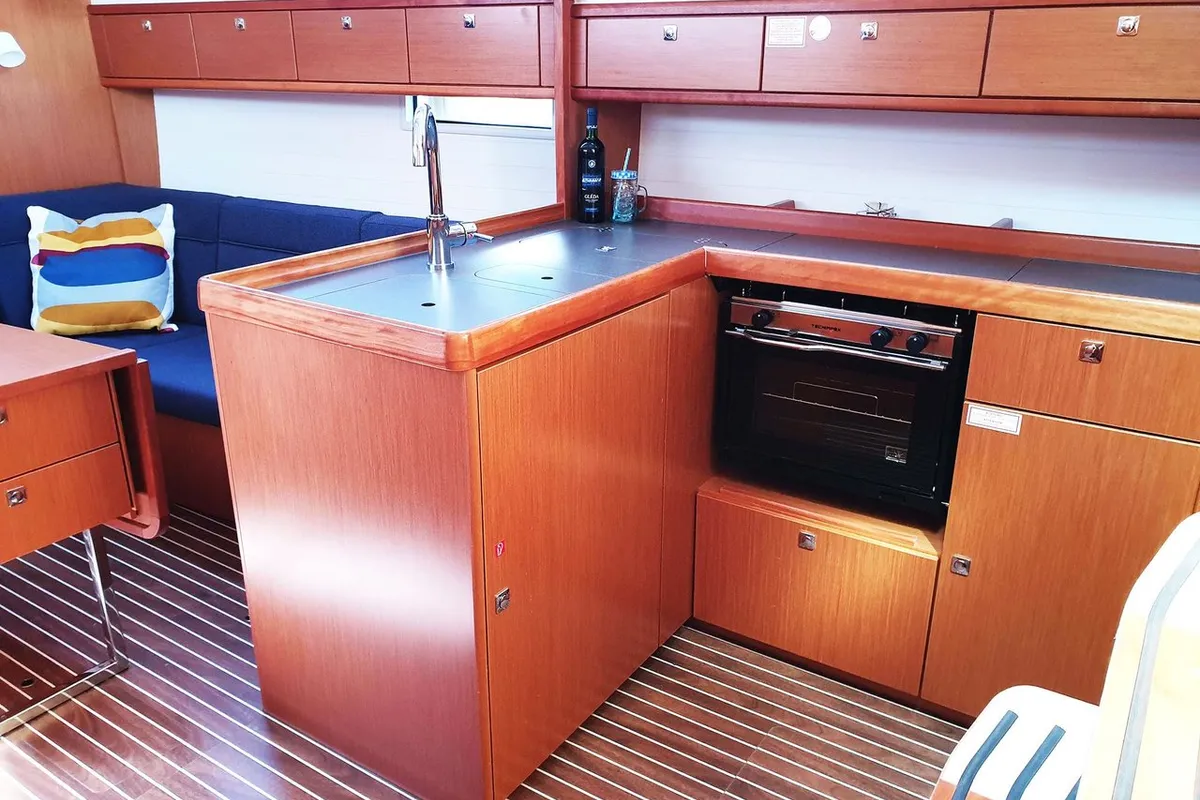 Galley of Smiley, a Bavaria Cruiser 37 sailboat at Split, Croatia