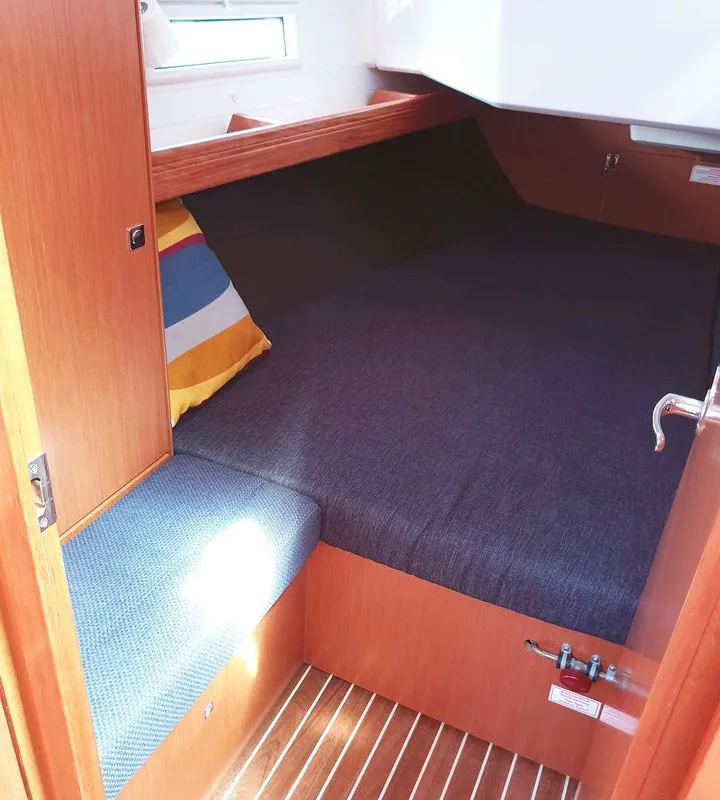 Cabin on Smiley, a Bavaria Cruiser 37 sailboat at Split, Croatia