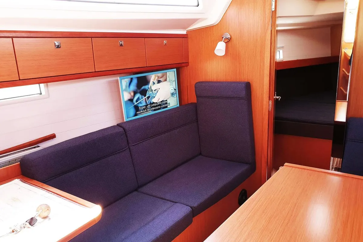 Salon of Smiley, a Bavaria Cruiser 37 sailboat at Split, Croatia