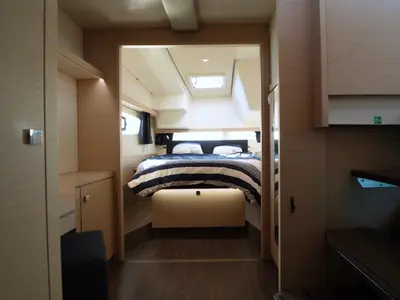 Cabin on Enéa, a Fountaine Pajot Lucia 40 catamaran at Rangiroa