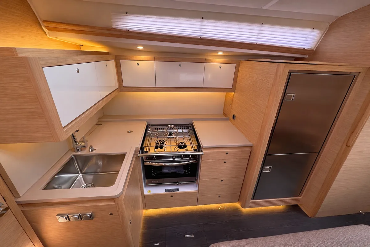 Galley of Jéroboam, a Dufour 470 sailboat at Salerno, Italy