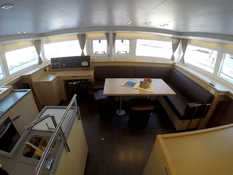 Salon of Saelma, a Lagoon 450 F catamaran at Grad Šibenik, Croatia