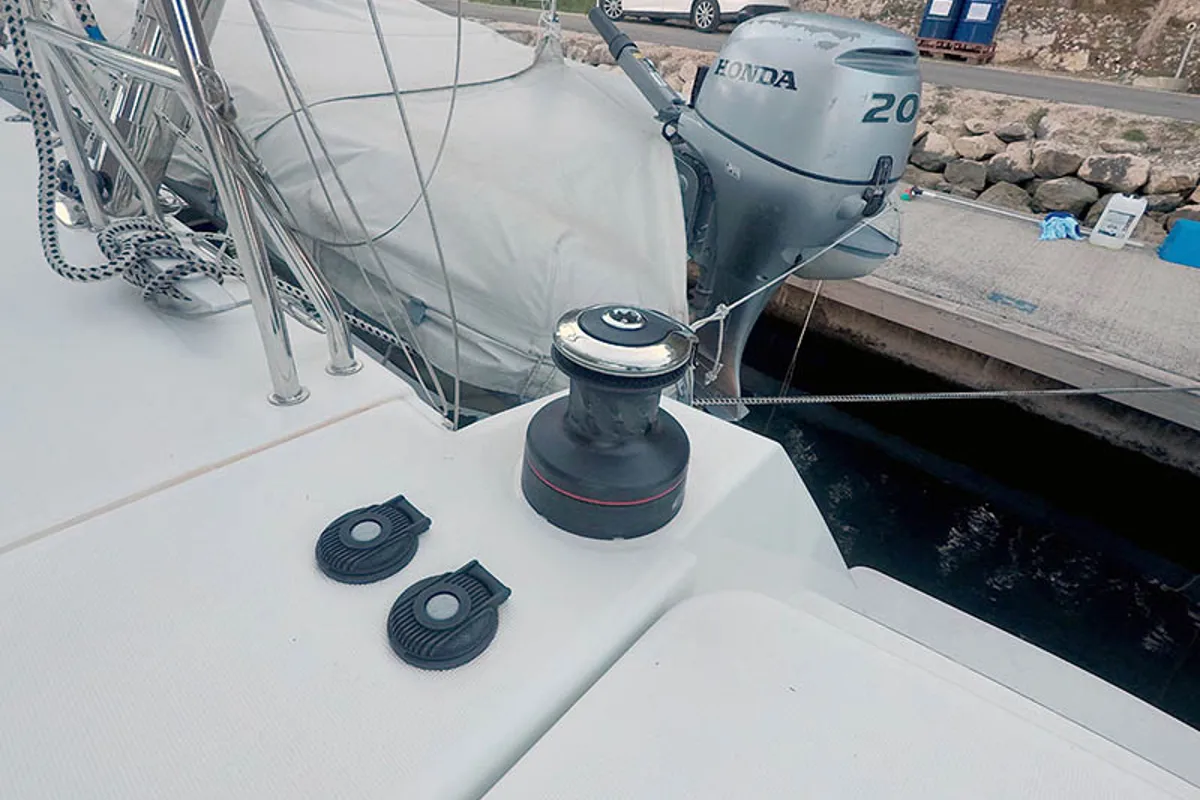Saelma, a Lagoon 450 F catamaran at Grad Šibenik, Croatia
