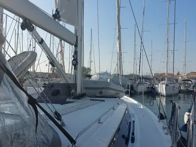 Galley of Marabou, a Bavaria C42 sailboat at Municipal Unit of Lefkada, Greece