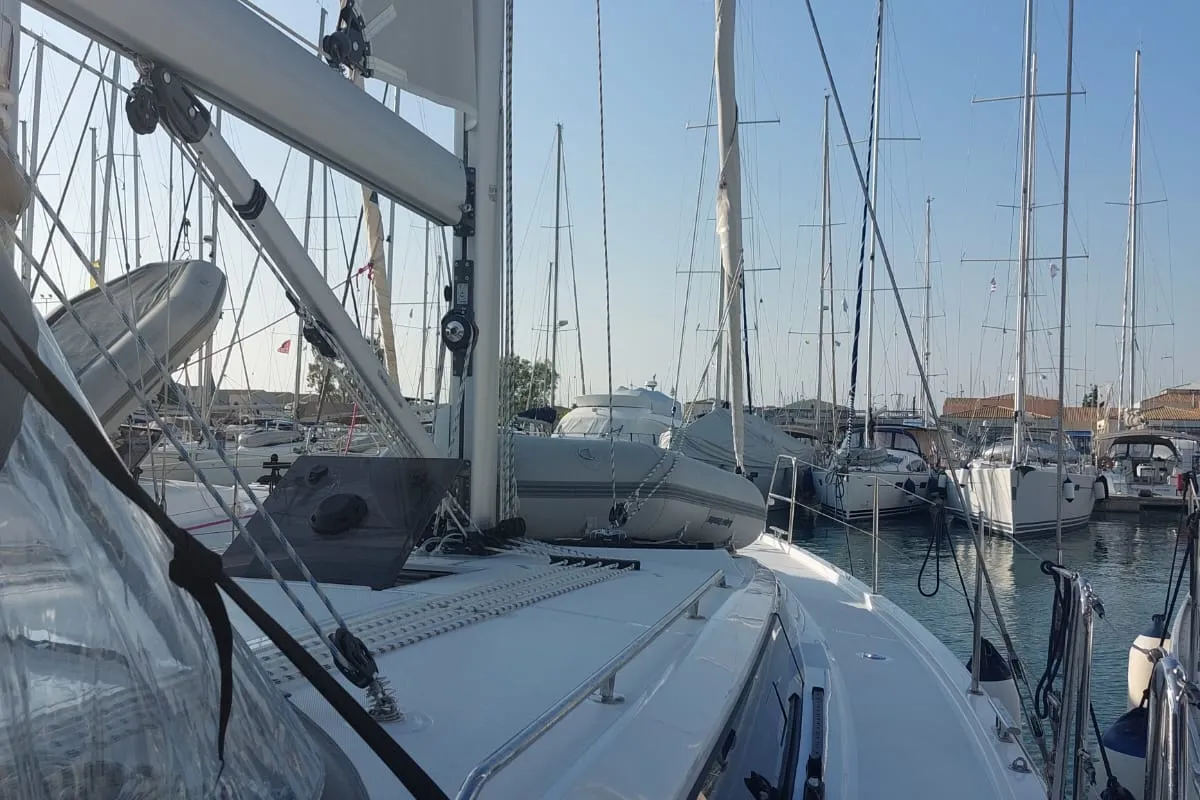 Galley of Marabou, a Bavaria C42 sailboat at Municipal Unit of Lefkada, Greece