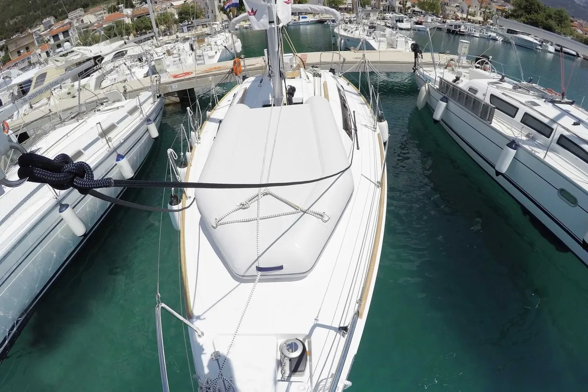 Exterior view of Honey, a Beneteau Oceanis 31 sailboat at Split, Croatia