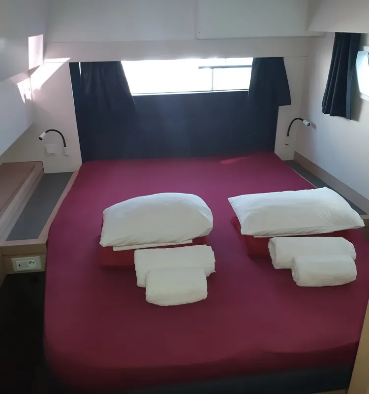 Cabin on Lucky Alexandra, a Fountaine Pajot Saona 47 catamaran at Grad Pula, Croatia