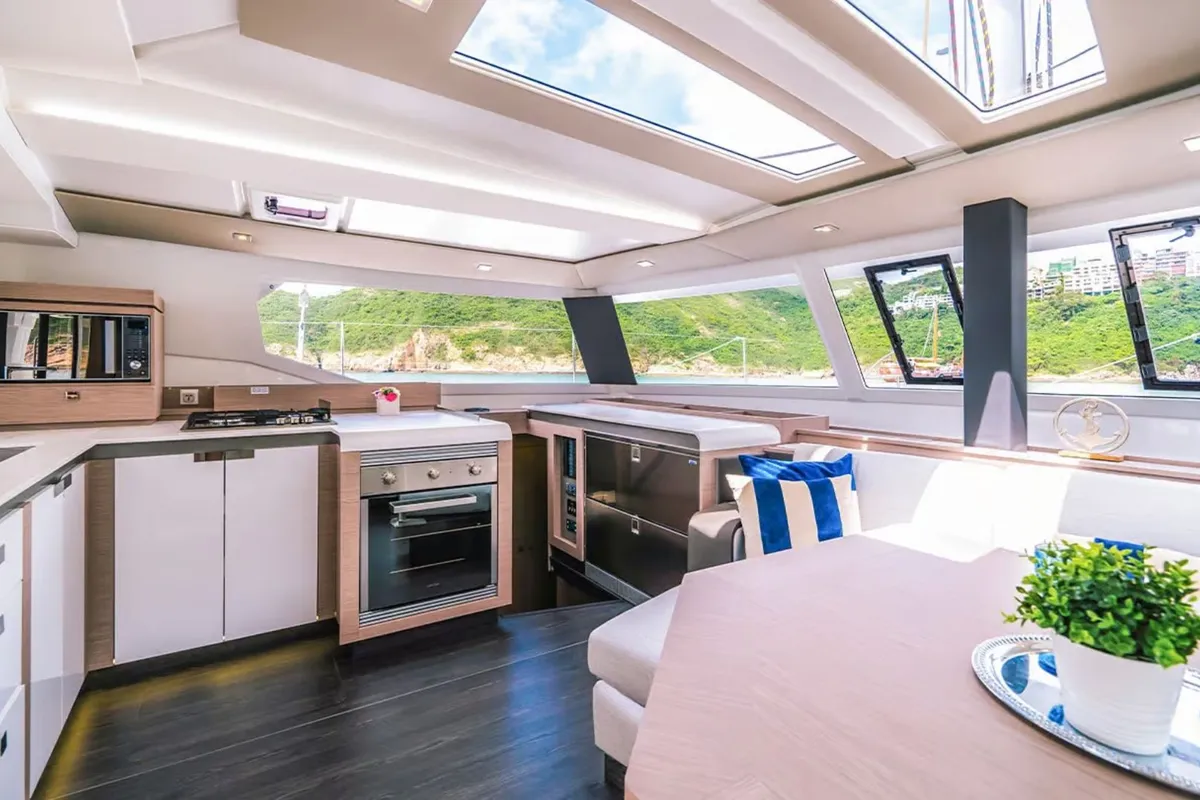 Blue Angel, a Fountaine Pajot Tanna 47 catamaran at Fethiye, Turkey