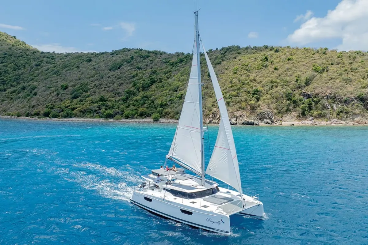 Blue Angel, a Fountaine Pajot Tanna 47 catamaran at Fethiye, Turkey