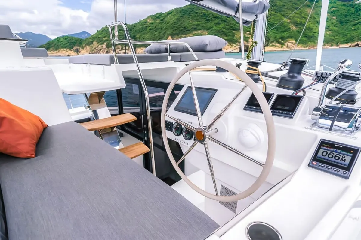Blue Angel, a Fountaine Pajot Tanna 47 catamaran at Fethiye, Turkey