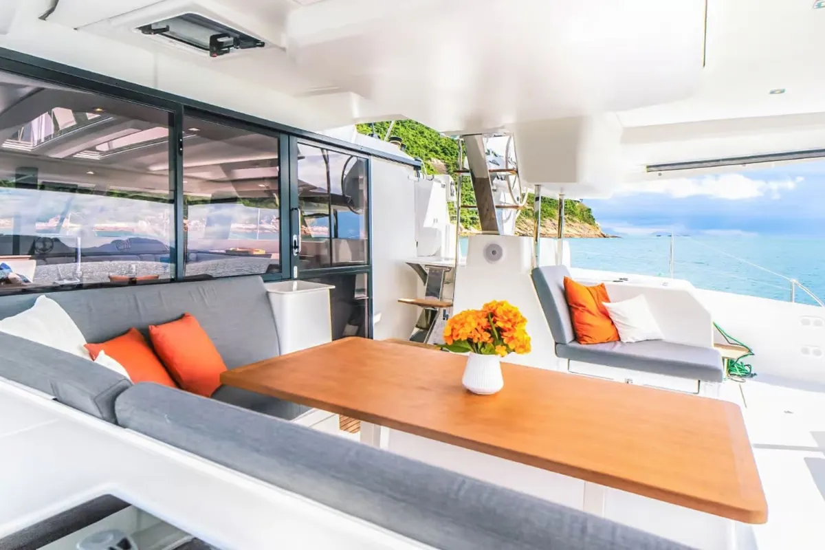Blue Angel, a Fountaine Pajot Tanna 47 catamaran at Fethiye, Turkey
