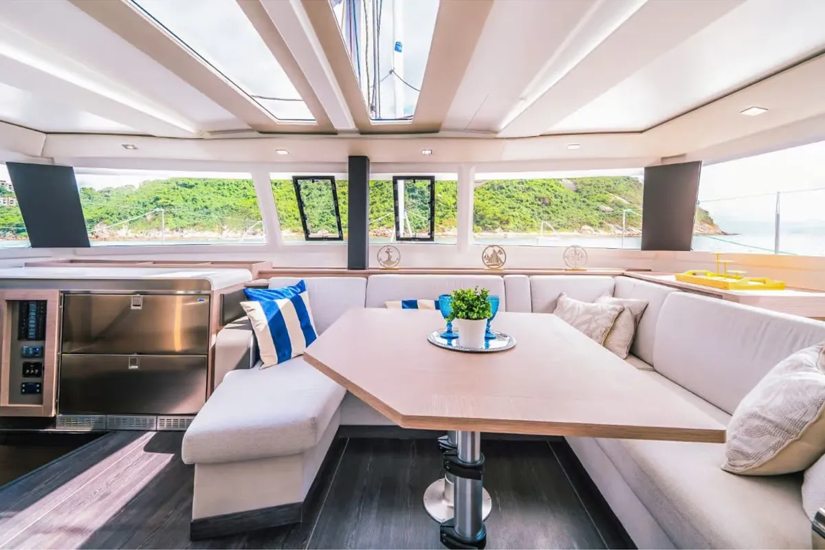 Blue Angel, a Fountaine Pajot Tanna 47 catamaran at Fethiye, Turkey