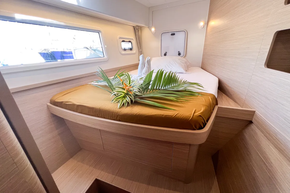 Cabin on Poe Hina, a Lagoon 42 catamaran at Papeete, France