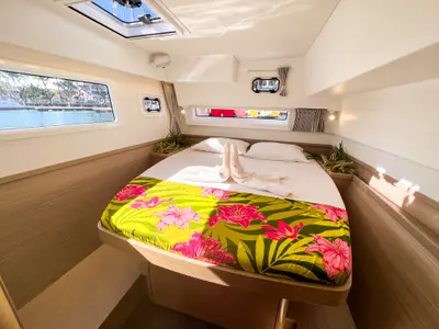 Cabin on Poe Hina, a Lagoon 42 catamaran at Papeete, France