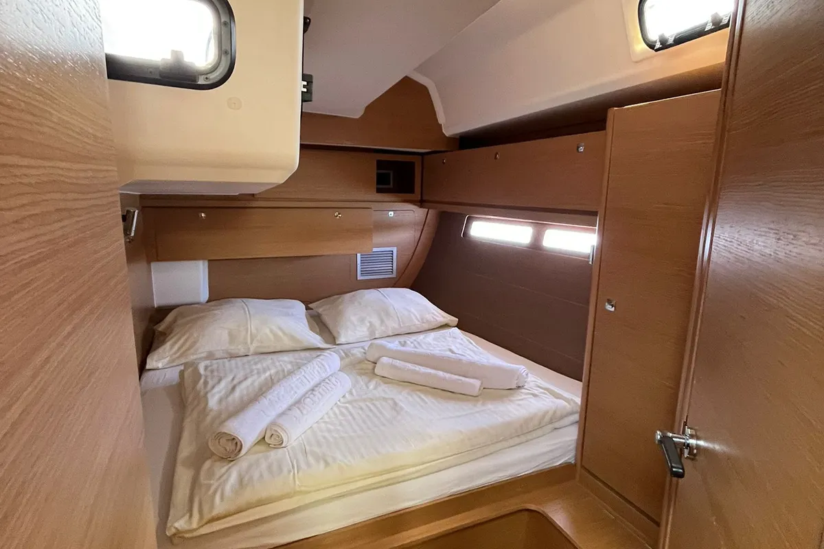 Deck of Epsilon, a Dufour 56 Exclusive sailboat at Šibenik, Croatia
