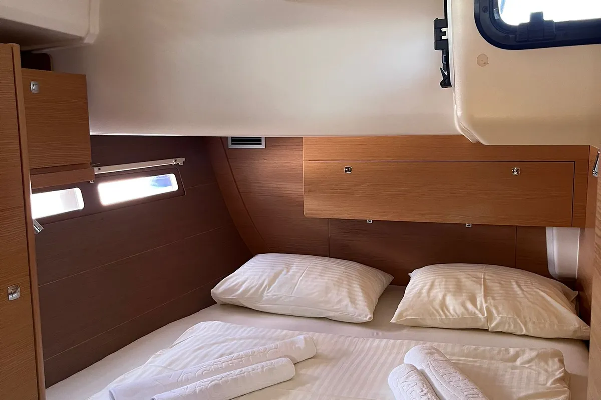 Cabin on Epsilon, a Dufour 56 Exclusive sailboat at Šibenik, Croatia