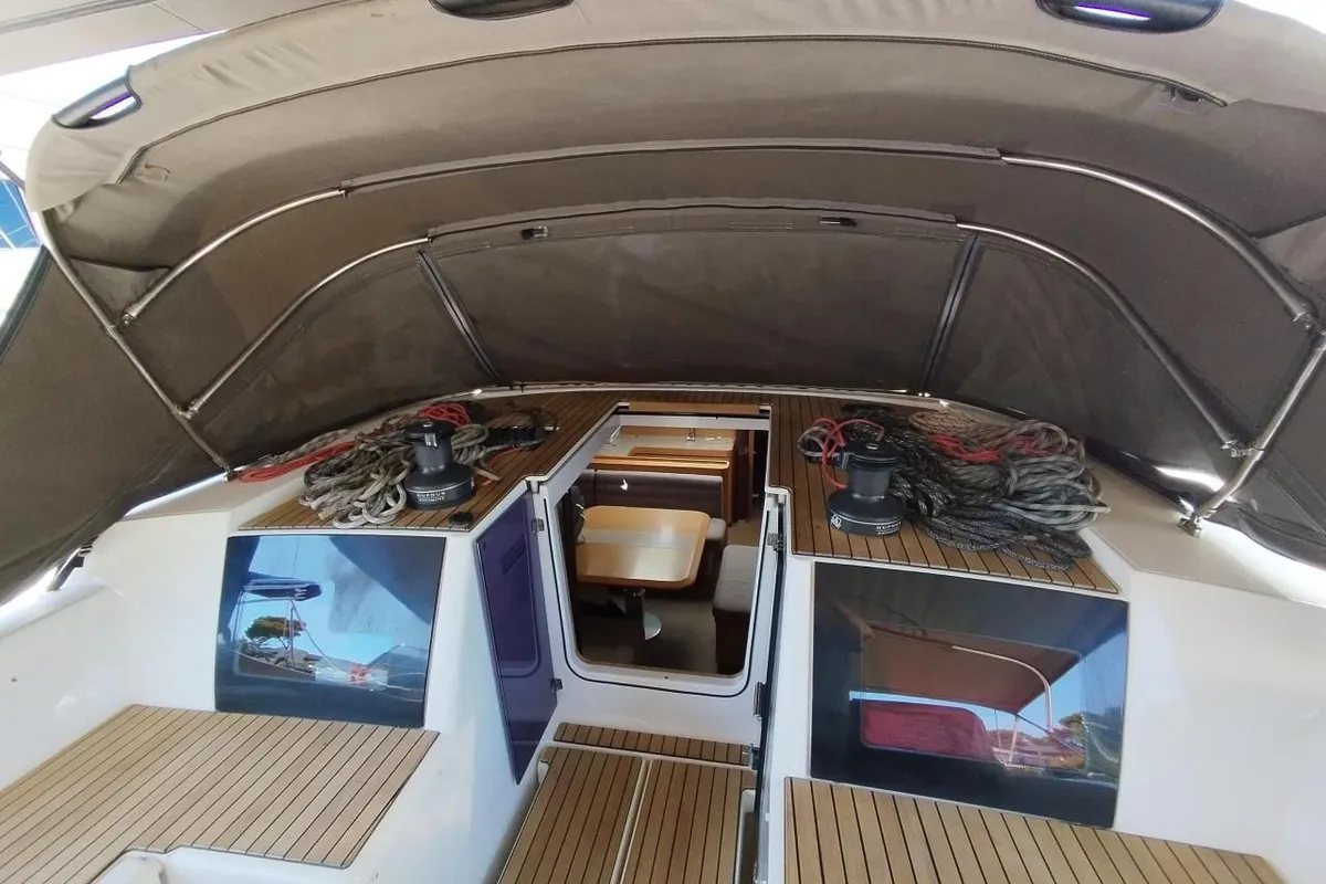 Cabin on Epsilon, a Dufour 56 Exclusive sailboat at Šibenik, Croatia
