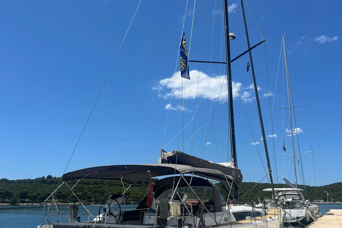 Galley of Epsilon, a Dufour 56 Exclusive sailboat at Šibenik, Croatia