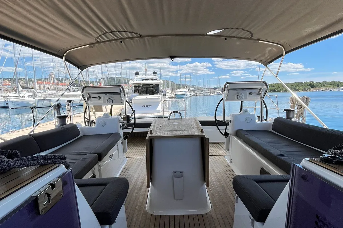 Cabin on Epsilon, a Dufour 56 Exclusive sailboat at Šibenik, Croatia