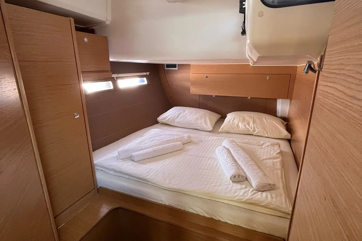 Cabin on Epsilon, a Dufour 56 Exclusive sailboat at Šibenik, Croatia