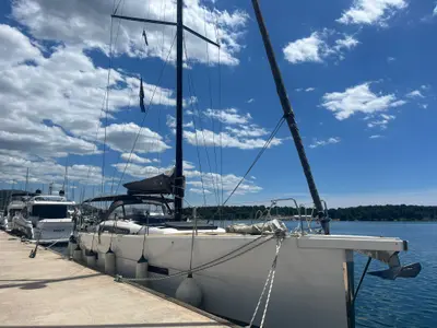 Salon of Epsilon, a Dufour 56 Exclusive sailboat at Šibenik, Croatia