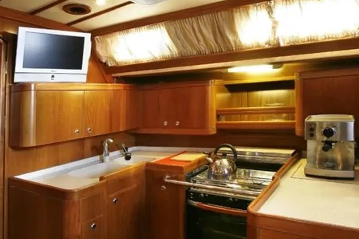Galley of Parte II, a Ocean Star 51.2 sailboat at Athens, Greece